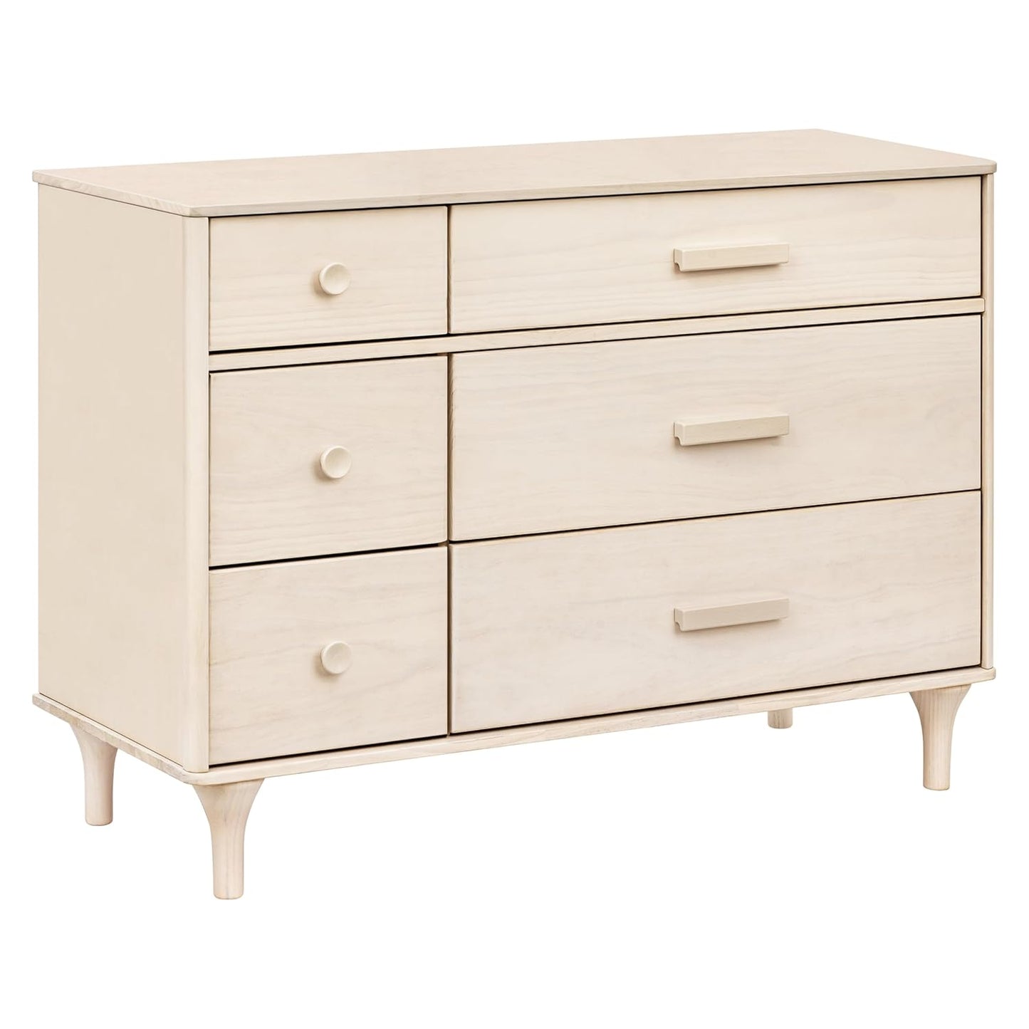 Babyletto Lolly 6-Drawer Assembled Double Dresser in Washed Natural, Greenguard Gold Certified