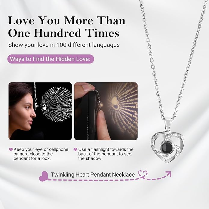 Emibele Preserved Rose Gifts for Women, Eternal Flower Rose Box with Heart Necklace, Romantic I Love You Gifts for Women Her Wife Mom Grandma on Valentines Mothers Day Birthday Anniversary