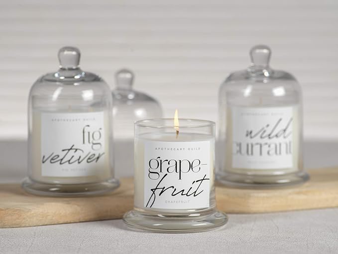 Zodax Grapefruit Apothecary Guild 10 Ounce Scented Jar Candle with Dome
