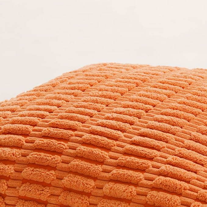 Fancy Homi 4 Packs Decorative Throw Pillow Covers for Living Room Couch Bed, Modern Farmhouse Boho Home Décor Accent Cushion Case, 14" x 14" (Pack of 4), Orange