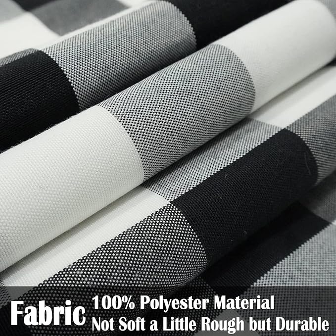 CARRIE HOME Black and White Buffalo Plaid Pillow Covers 18x18 Set of 2 Black Check Plaid Outdoor Pillow Covers 18x18 Black Throw Pillows for Farmhouse Christmas Decor