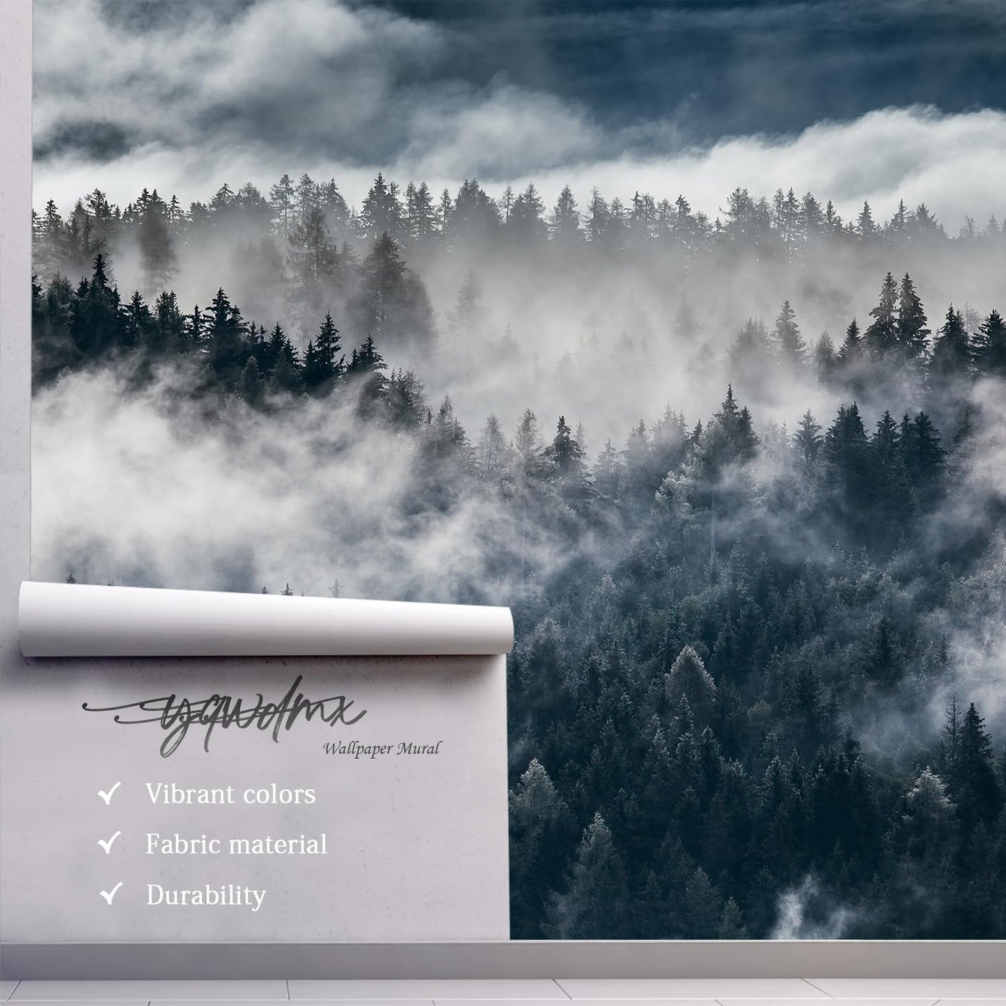 -Misty Forest Bedroom Wallpaper XT20 S 100" x 65"