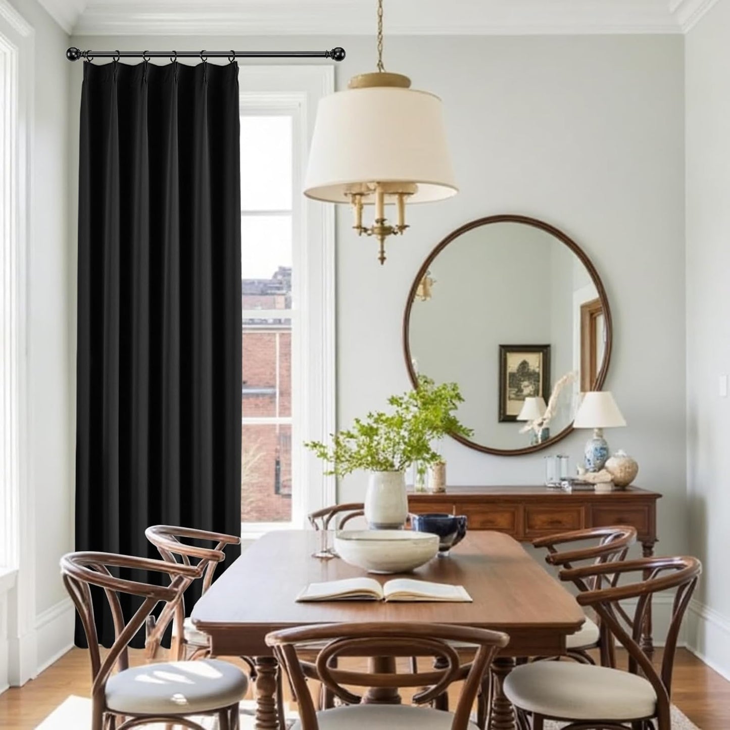 KangBang Pinch Pleated Blackout Curtains 84 Inch Long 2 Panels for Bedroom Living Room, Thermal Insulated Energy Saving Memory Trained Window Panels for Apartment Office,40Wx84L, Black