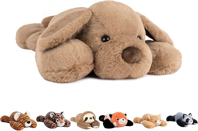 Niuniu Daddy 24 Inch 5 Pound Dog Weighted Stuffed Animal for Adults Kids, Soft Fur Plush Hugging Toy for Calming, Comfort, Great, Birthday Present for All Ages