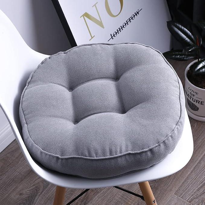vctops Round Chair Pad Seat Cushion Solid Color Soft Chair Pads Comfy Velvet Cushion Pillow for Kitchen Dining Office Chair Kids Reading (Grey,Diameter 18")
