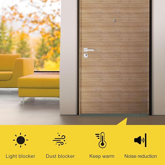 fowong Door Draft Stopper Double Side Adjustable Seal Bottom of Doors 32" + 36" Soundproofing Under Door Noise Stopper for Bottom of Doors