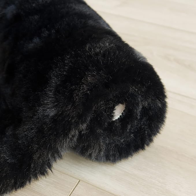 ORINOVA Black Fluffy Living Room Furry Rugs for Living Room Washable Shaggy Area Rugs for Bedroom 4x6 Rug for Nursery Decor