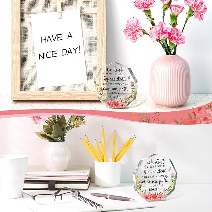 Yinder Thank You Gifts for Women Appreciation Gifts for Coworker Employee Nurse Teacher Leader Boss Inspirational Quotes Acrylic Desk Decor for Home Office Farewell Retirement