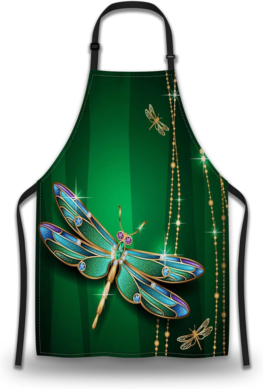 Garden Apron for Women Beautiful Vivid Dragonfly Aprons for Men for Kitchen Cooking Restaurant BBQ Painting Crafting Gardening 27” (W) x 31” (H), Waterproof Aprons