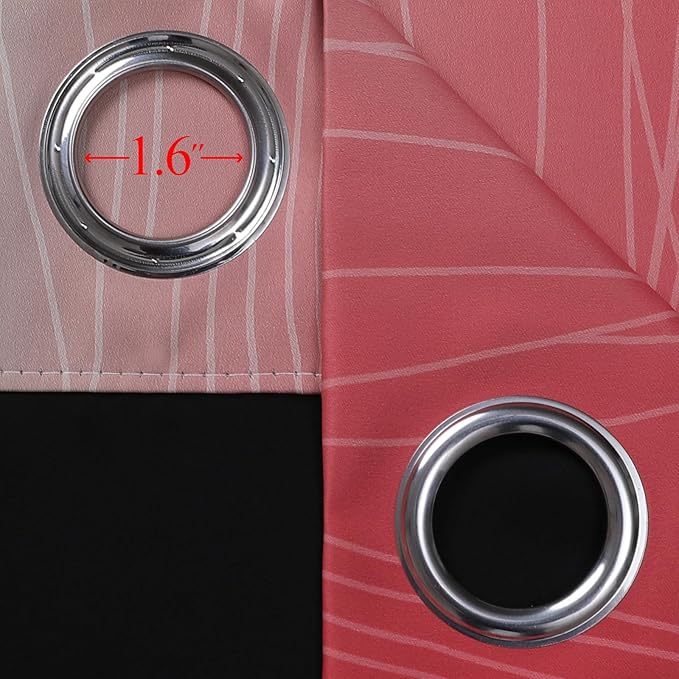 Estelar Textiler Red and Green Ombre Blackout Curtains for Sliding Door, Thermal Insulated Gradient Drapes 96 Inches Long, Full Light Blocking Curtains for Living Room/Bedroom, 52Wx96L, 2 Panels