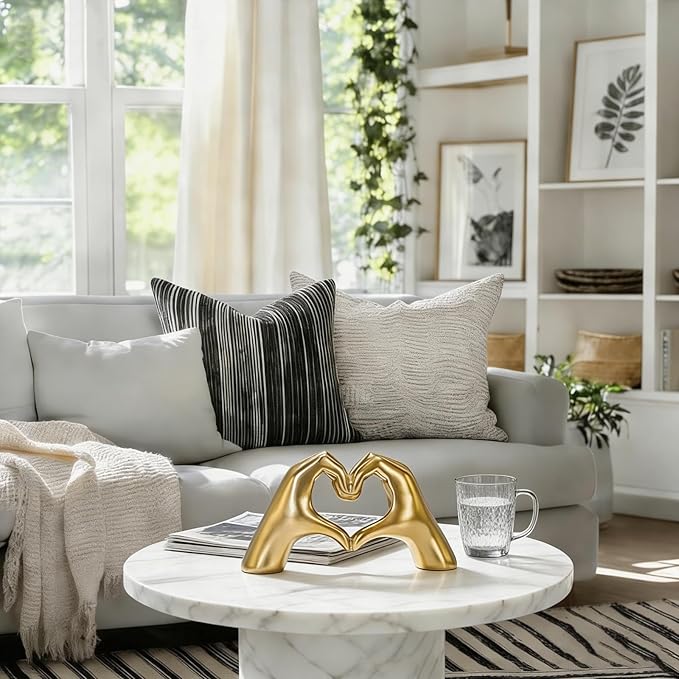 Gold Decor for Singer Fans Lover Merch Heart Hands Sculpture, Home Decor Living Room Accent Decor Love Statue for Bedroom Bookshelf Coffe Table Aesthetics Decorations Gifts for Women Mom Girlfriend