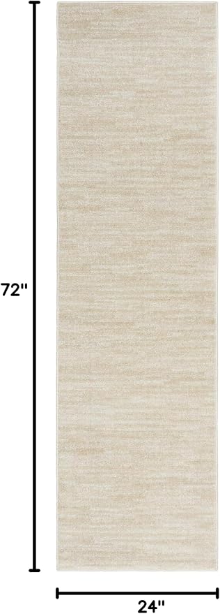 Nourison Home Nourison Essentials Ivory Beige 2' x 6' Area Rug - Easy Clean, Non Shedding, Bed Room, Living Room, Dining Room, Kitchen (6' Runner)
