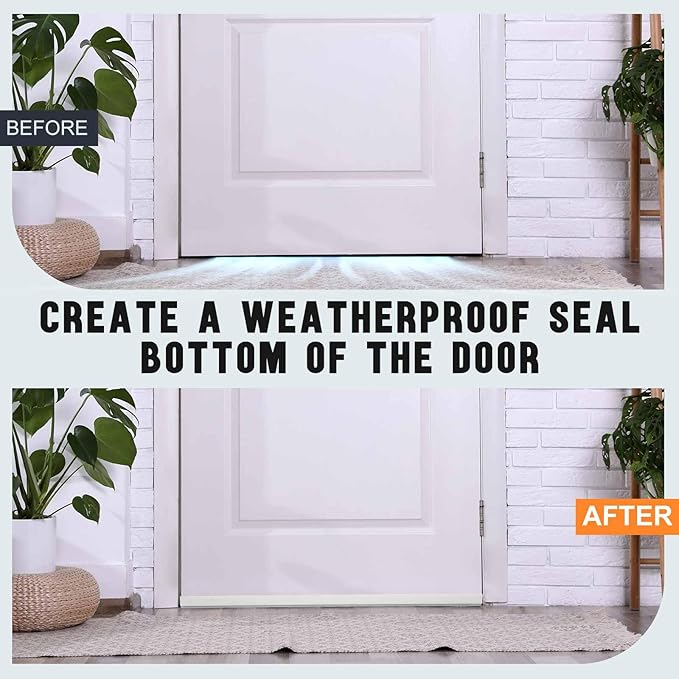 Pickmesh 2 Pcs 36 Inch Adjustable Storm Door Bottom Sweep for Door Seal 1 to 1-2/5 inch Replacement Parts Under Draft Stopper Weather Stripping Threshold Seal (White)