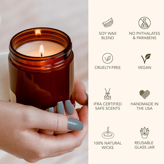 Bia Candle Co Velvet Goddess Soy Candle, Cherry Jasmine Amber Scent, Rose Vanilla Cassis, Perfume Inspired, Hand Poured USA, High Fragrance Load, Lead-Free Wick, Reusable Jar, 7 oz