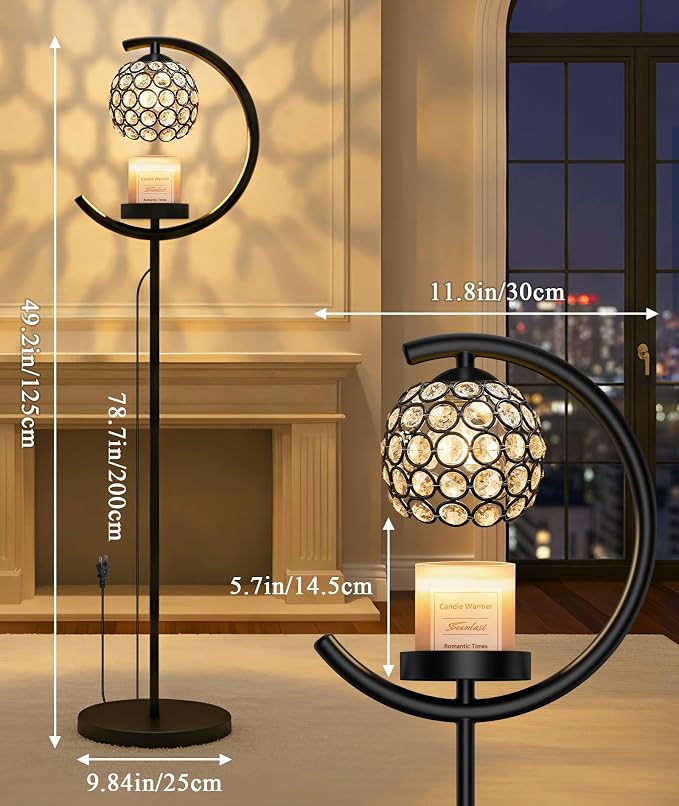 seenlast Candle Warmer Floor Lamp with Timer and Dimmer, Birthday Gifts | Standing Electric Wax Melt Warmer for Home Decor, Living Room & Bedroom | Gift for Women, Mom, Grandma, Sister