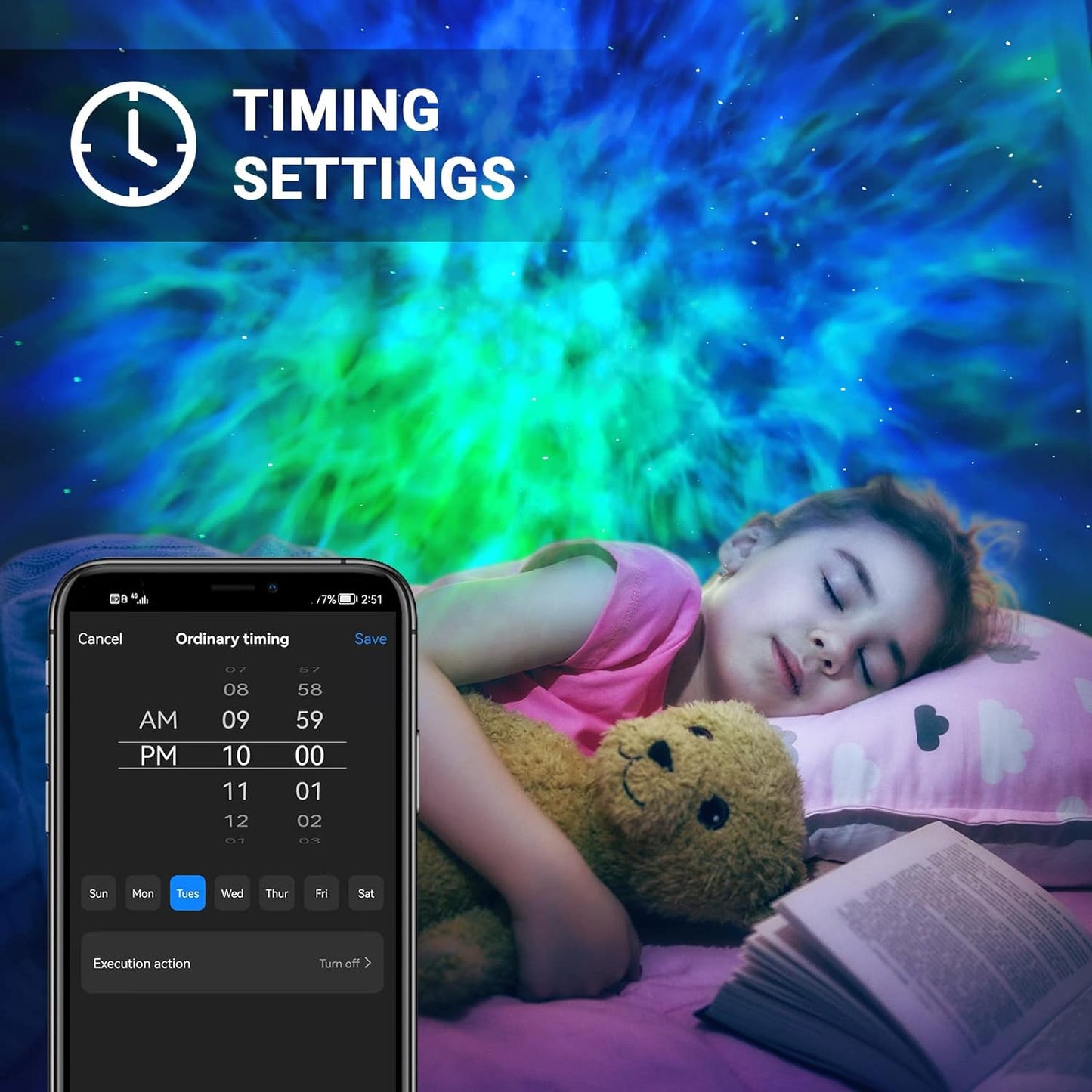 Smart Star Light Galaxy Projector, Home Planetarium Projector, Rotatable Nebula Cloud Stars, DIY Scenes, 24H Timer Modes Starry Projector for Bedroom (Rectangle)