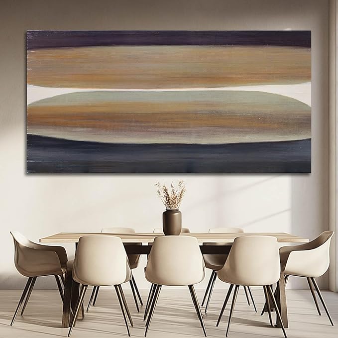 SHEYOYE Brown Wall Art Decor, Large Abstract Canvas Wall Art, Wall Hanging Decor for Dining Room, Aesthetic Posters and Modern Wall Decor 29" x 58"
