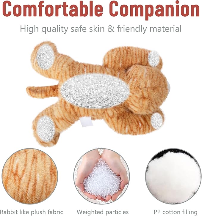 Niuniu Daddy 20 Inch 3.3 Pound Weighted Cat Stuffed Animal for Adults Kids Orange Cat Plush Toy Large Kitty Plushy Pillow Soft Sensory Hugging Friend for Birthday