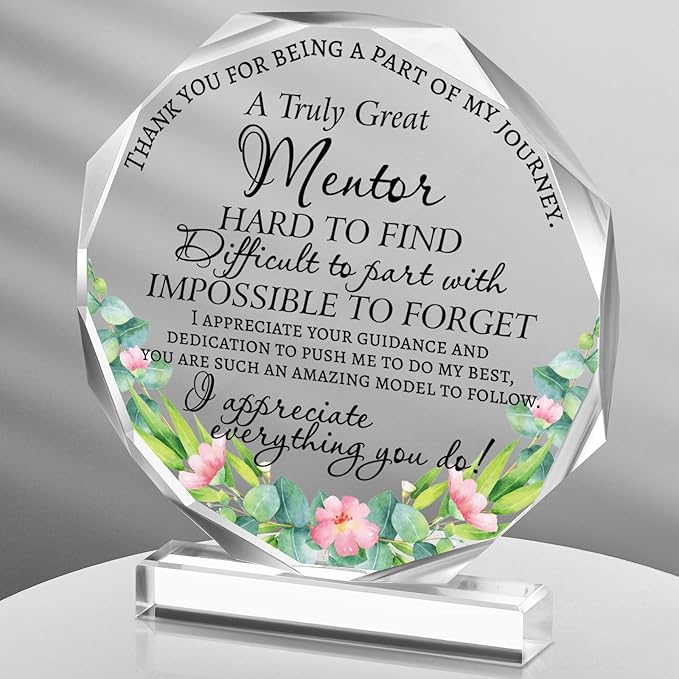 Yinder Thank You Gifts for Women Appreciation Gifts for Coworker Employee Nurse Teacher Leader Boss Inspirational Quotes Acrylic Desk Decor for Home Office Farewell Retirement
