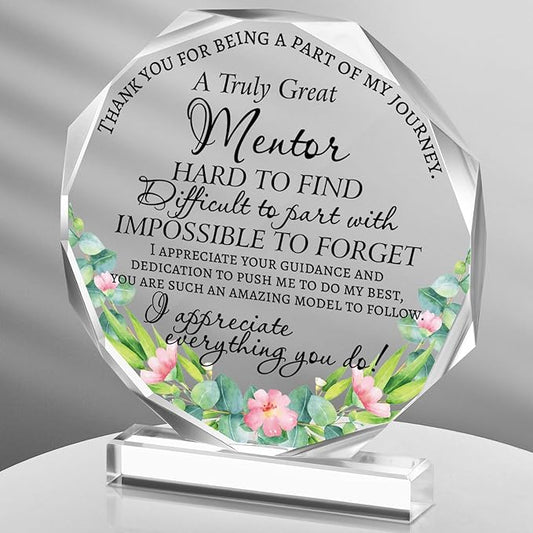 Yinder Thank You Gifts for Women Appreciation Gifts for Coworker Employee Nurse Teacher Leader Boss Inspirational Quotes Acrylic Desk Decor for Home Office Farewell Retirement
