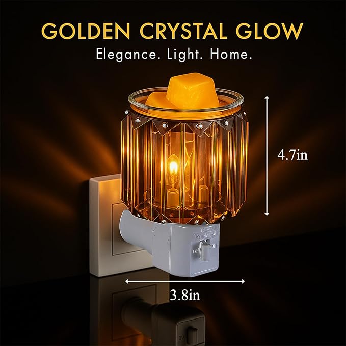 MeplLivs Warmers Pluggable Fragrance Warmer- Decorative Plug-in for Warming Scented Candle (Golden)