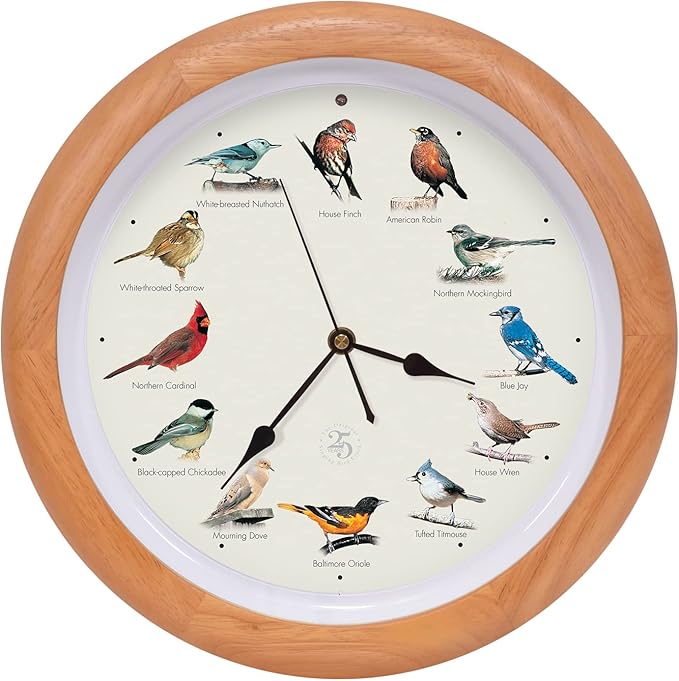 Mark Feldstein, The Original Singing Bird Clock, 25th Anniversary Edition, 13 Inch, Premium Oak