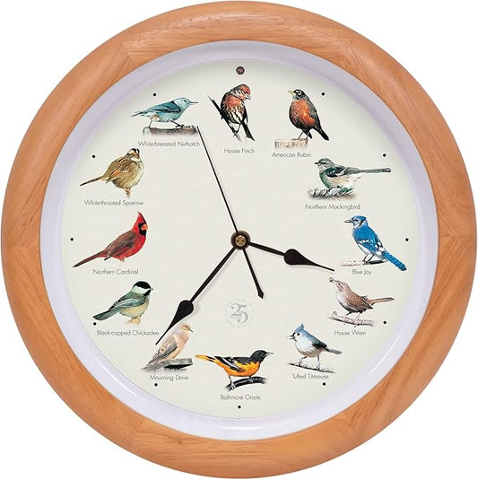 Mark Feldstein, The Original Singing Bird Clock, 25th Anniversary Edition, 13 Inch, Premium Oak
