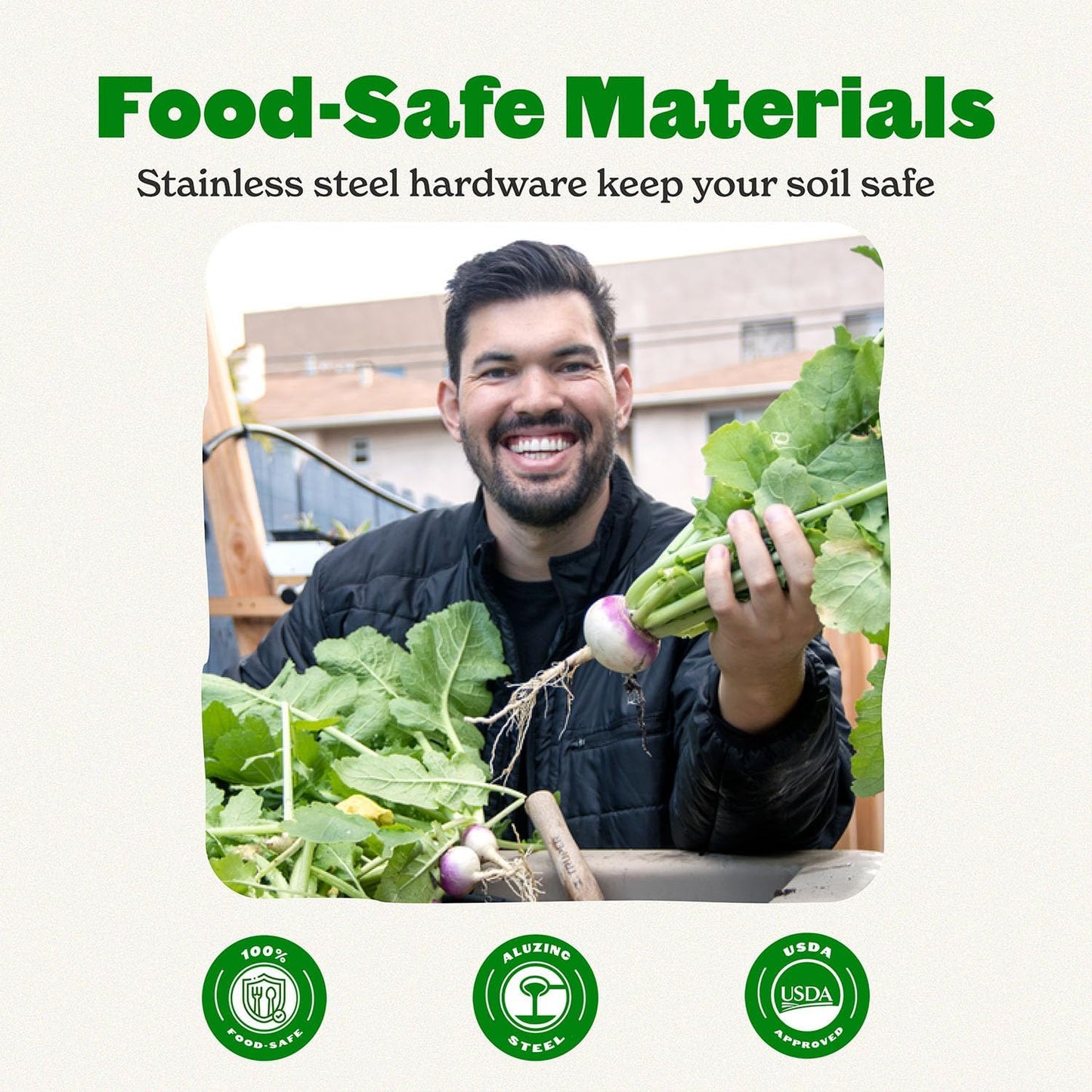 Epic Gardening 5-in-1 Modular Galvanized Raised Garden Bed Kit, 30" Short Metal Planter Box, Durable Aluzinc Steel Raised Garden Bed Outdoor for Vegetables, Herbs, Flowers & Fruits - Round Mist Green