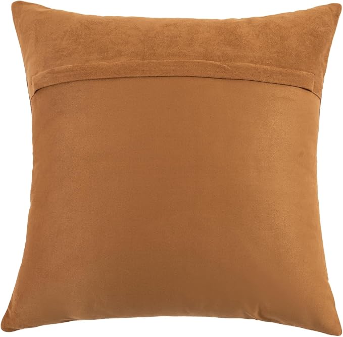 Full Grain Leather Throw Pillow Cover (20" x 20") (Brownish Orange) | Cowhide Sofa Cushion Case Thick Genuine Leather Throw Pillow for Living Room Bedroom and Home Office, Pack of 1, Cover Only
