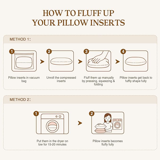 puredown® 20x20 Pillow Inserts Set of 2, Fluffy Overfilled Down Alternative Decorative Pillows, Soft Plush Throw Pillows for Couch, Sofa, Bed and Home Decor