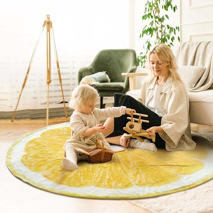 Vessia Food Throw Blanket(60inches, Yellow), Realistic Funny Lemon Blanket for Adults and Kids, 300GSM Novelty Round Fruits Printed Throw for Couch, Sofa, Bed, Fun Home Decor for All Seasons