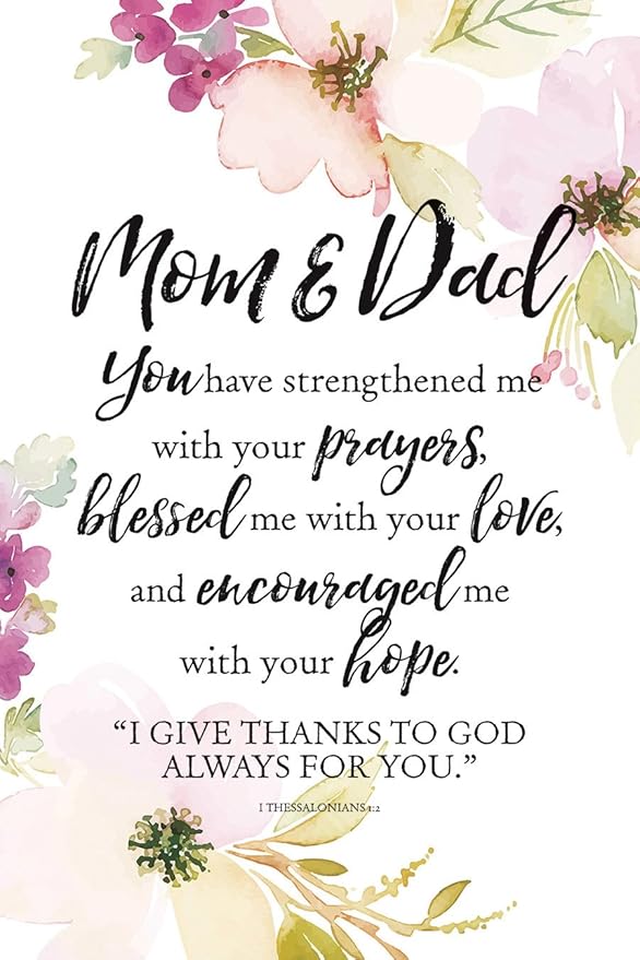 DEXSA Mom & Dad Wood Plaque with Inspiring Quotes 6"x9" - Elegant Vertical Frame Wall & Tabletop Decoration | Easel & Hanging Hook | Christian Family Religious Home Decor Saying | Made in the USA