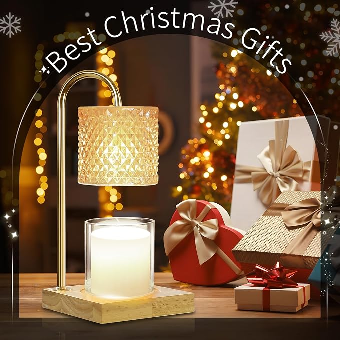 TigQiang 2 Pack Candle Warmer Lamp with Timer Dimmer, Birthday Gifts for Women Mom, House Warming Gifts, Elegant New Home Decor, Wax Warmer for Jar Candles, Heater Lamp for Scented Wax, Amber