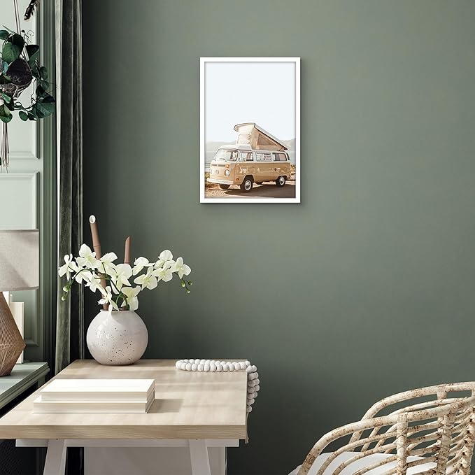 Americanflat 12x18 Poster Frame with Polished Plexiglass - Streamline Collection - Thin Border Picture Frame for Wall Display - Hanging Hardware Included - White