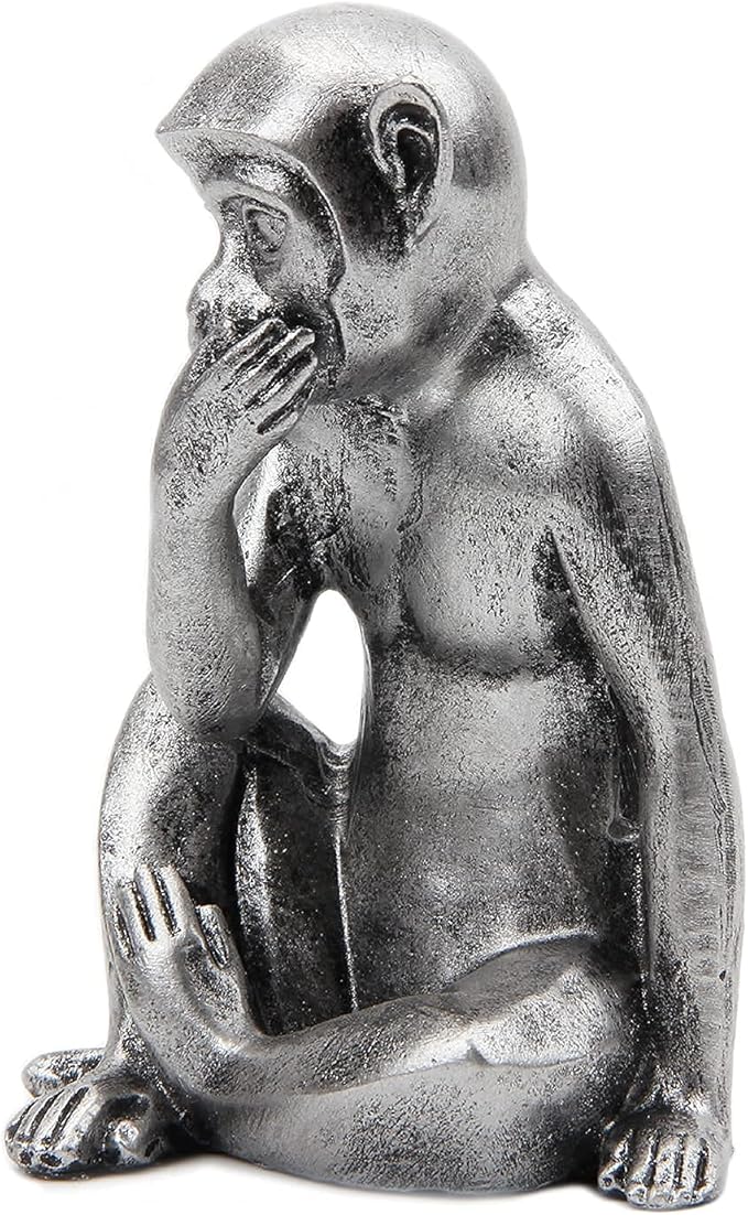 3 wise monkeys statue - hear no evil see no evil speak no evil monkeys statue for home decorations,monkeys figurines home decor accents,see no evil figurines monkey statues set of 3 silver color