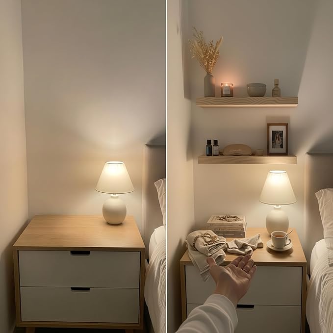 Solid Wood Floating Shelves for Wall 20 Inch Natural Wood, Wooden Shelf | Real Wood, 20 Inches Wide, Wall Mount, Light Oak, Kitchen Bathroom Bedroom, Rustic , Natural Oak Finish, 20W × 6.7D, Set of 2