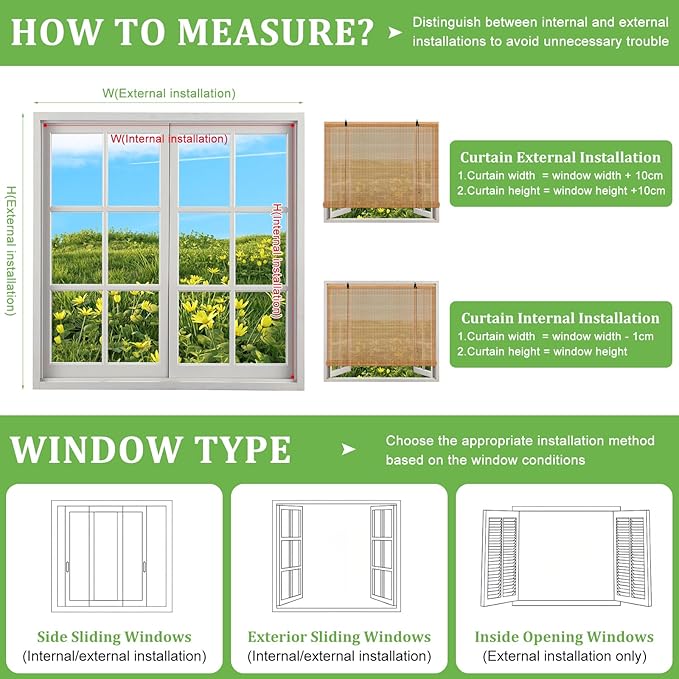 Bamboo Blinds 32x48 inch Bamboo Roman Shades for Indoor Windows Outdoor Patio,Light Filtering Sunshade Roll Up Window Shades,Easy to Install