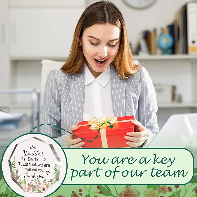 Yinder Thank You Gifts for Women Appreciation Gifts for Coworker Employee Nurse Teacher Leader Boss Inspirational Quotes Acrylic Desk Decor for Home Office Farewell Retirement