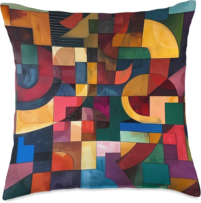 Tribal Fusion Chinle Cubism Art Throw Pillow