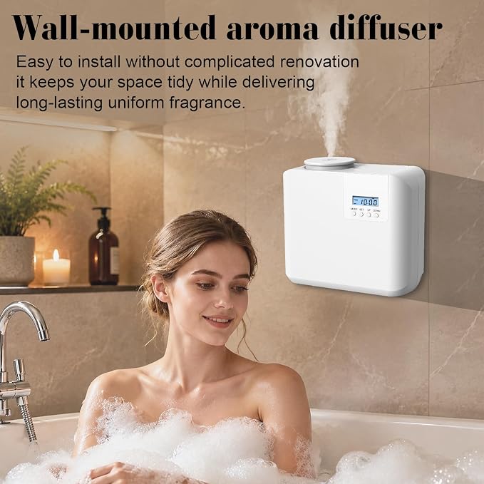 2026 Upgraded HVAC Scent Diffuser Machine Kit, Cover 5000 Sq.Ft, Wi-Fi Control, Hotel Scents Collection, Waterless Cold Air Aromatherapy Essential Oil Hotel Fragrance Diffuser for Large Room - White