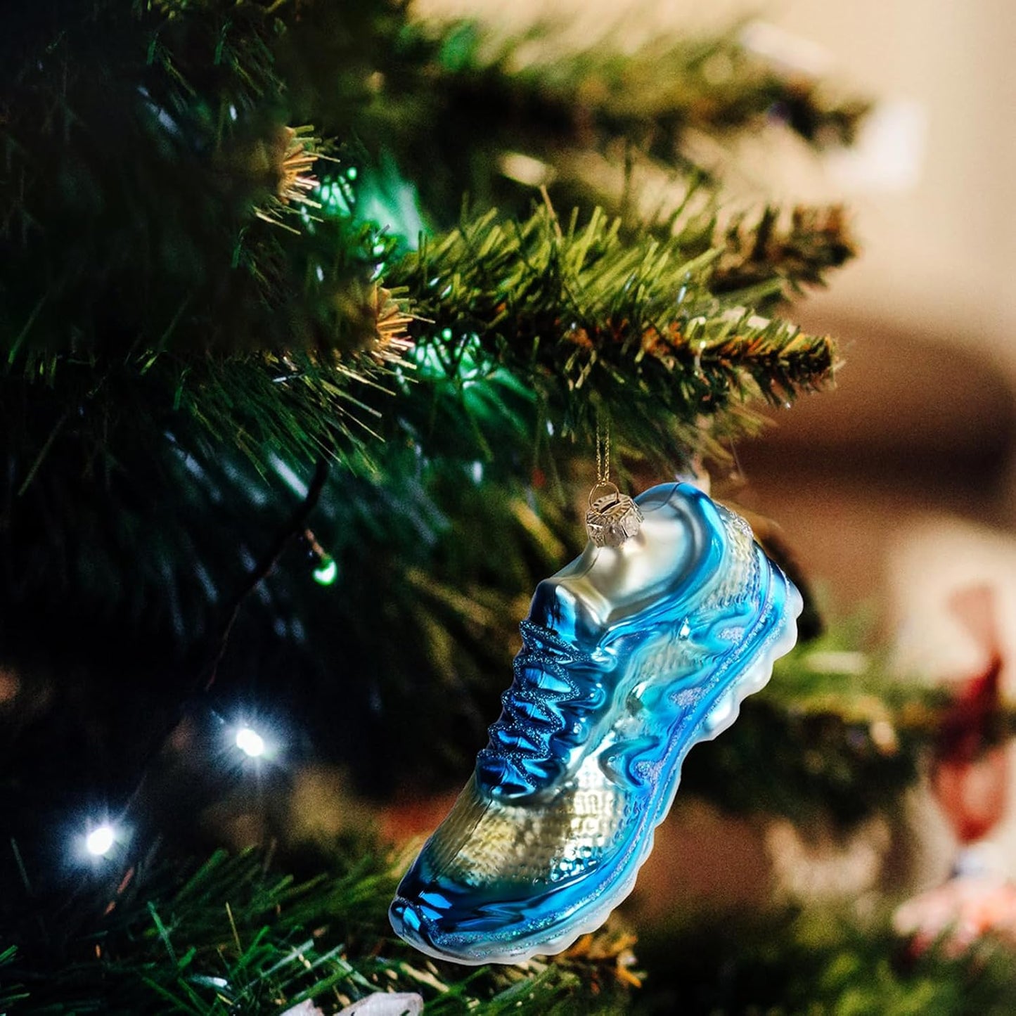 Hanging Christmas Ornaments, 2025 Glass Blown Christmas Tree Ornaments, Blue Christmas Tree Decorations, Funny Gifts & Home Decor, Running Shoes