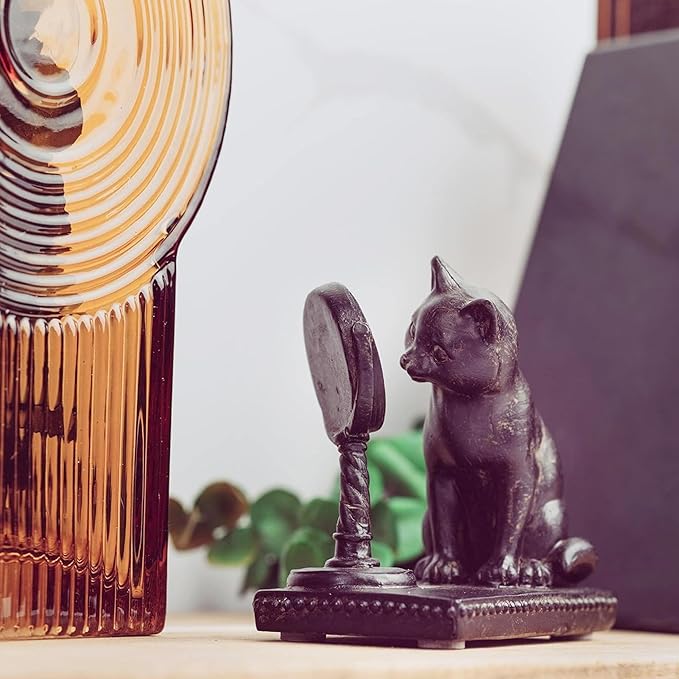 Young's Inc. Cat Figurine - Cute Cat Statue - Whimsical Cat Decor for Cat Lovers - Cat Collectibles and Meditation Decor - Cat with Birthday Cake - 4.72" L x 2.56" W x 4.33" H