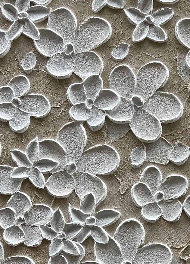 Hand Painted White Flower Oil Painting Art 45x30 inch Large Wall Art Decorative Painting