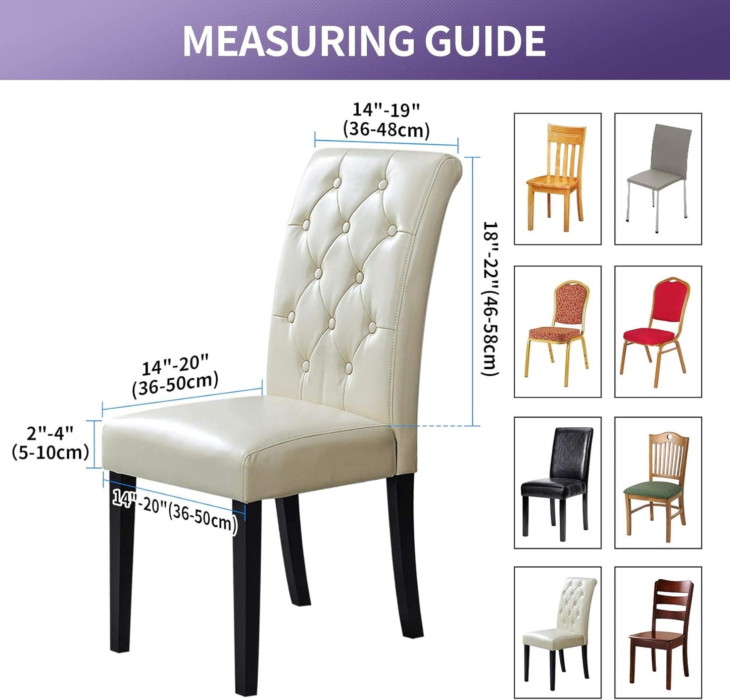 Joccun Chair Covers for Dining Room Set of 2, Dining Chair Slipcovers Stretch Dining Room Chair Covers Seat Protector,Washable Parsons Chair Cover for Home,Hotel(Turquoise,2 Pack)