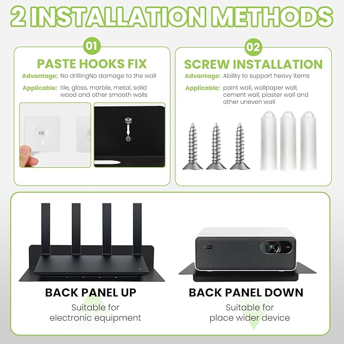 Steel Floating Shelves for Wall,Small Wall Shelf，Suitable for Bedroom, Living Room, Bathroom, Kitchen, Office (Black, 2Pack 9.06x6.89 in)