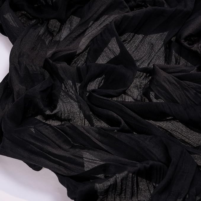 Socomi Black Table Runner Boho Rustic Gauze Easter Spring 120 inch 10FT Cheese Cloth Runner for Wedding Party Baby Shower Birthday Home Decor Holiday Decorations