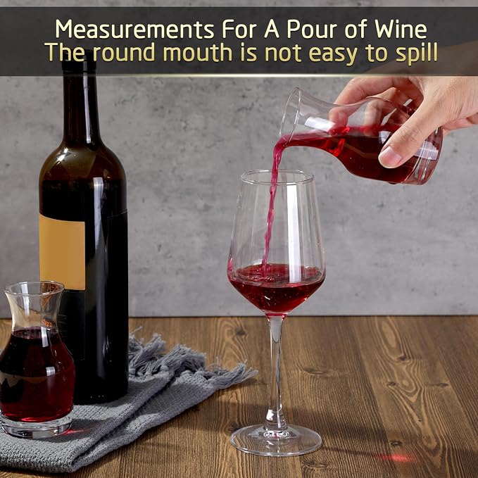 Remagr 3 Pack Single Serving Wine Carafe Glass Small Mini Carafe Individual Wine Refill Decanter for Dinner Parties Tastings Bars Restaurants (6.5 oz)