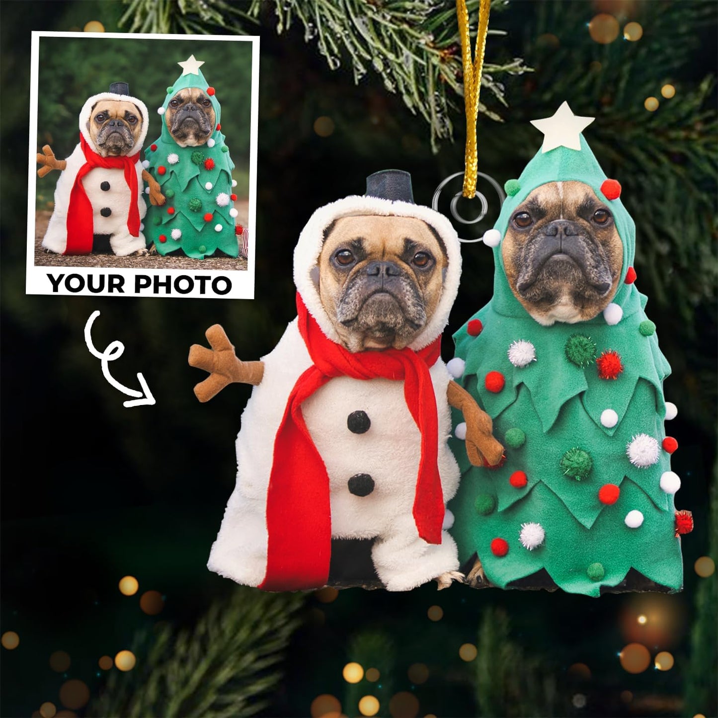 DOPTIKA Personalized Dog & Cat Photo Ornaments, Custom Photo Ornament Gifts for Pet Lovers, 2D Acrylic Christmas Ornaments for Christmas Tree 2025, Cute Pet Ornament