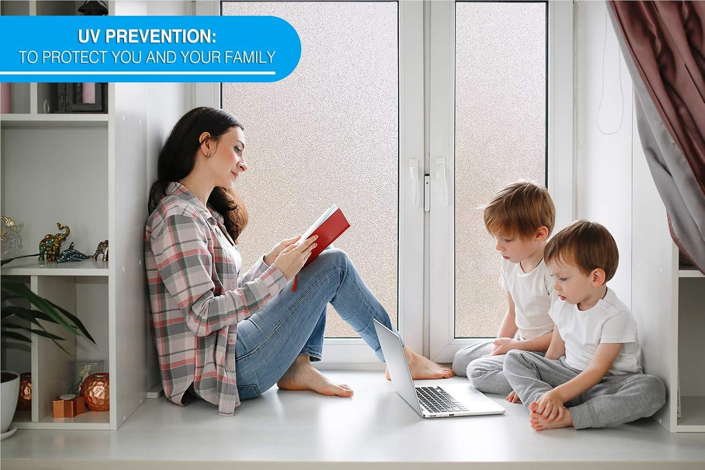 Privacy Window Film: Translucent Static Cling Treatment for Home Security and Decorative Frosted Glass Effect - No Residue, Heat Control, UV Prevention, Easy Removal (Winter Frost, 36 x 288 inches)