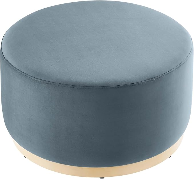 Modway Large 29" Round Performance Velvet Upholstered Upholstered Ottoman